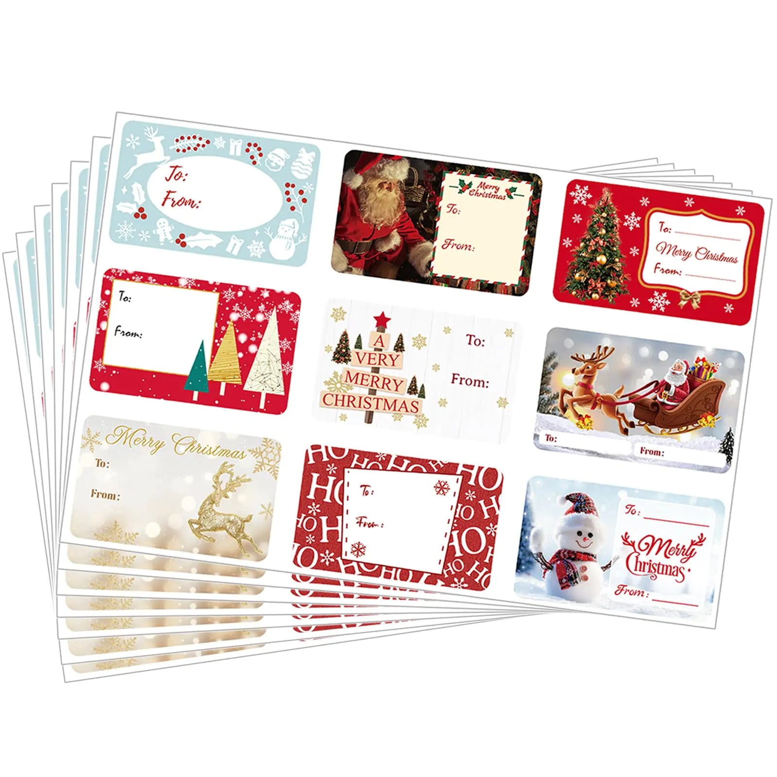 Festive Christmas Gift Labels 135 Pack